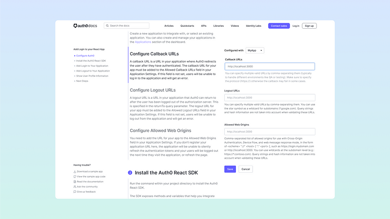 All actionable steps are shown in the righthand column.